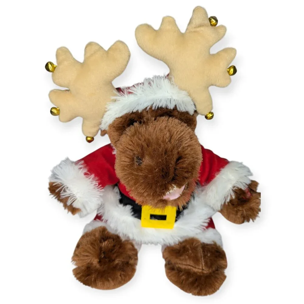 PBC Jethro Moose Sings Jingle Bell Rock Animated Plush Moose Santa Outfit WORKS